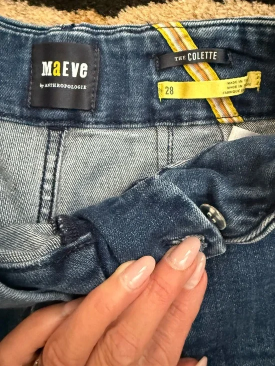 Anthropologie The Colette Crop High-Rise Wide-Leg Jeans by Maeve Size 28 - Picture 2 of 6